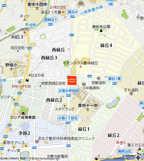 KOHYO豊中緑丘店付近の地図
